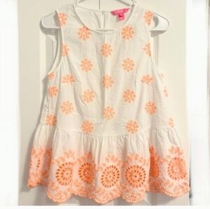 Lilly Pulitzer White and Orange Floral Dress